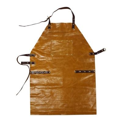 China 100% High Quality Eco-Friendly Leather Apron Adjustable Custom Sizes Cooking Chef Apron For Bar Restaurant for sale