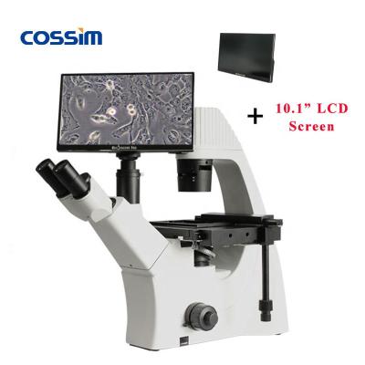 China China Trinocular Phase Contrast Inverted Microscopes Digital LCD Display Inverted Biological Microscope 10.1