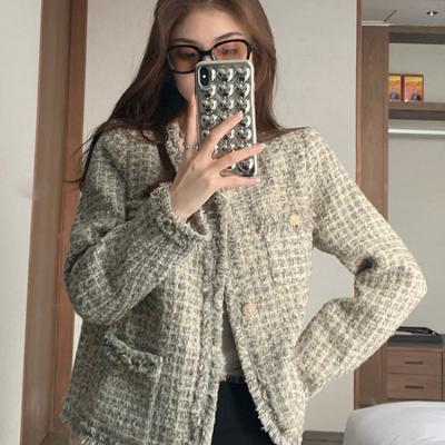 China Breathable fragrant small jacket female spring and new autumn 2021 temperament ladies and people small fried street all-match short tweed for sale