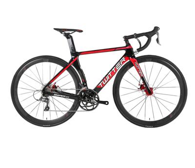 China TWITTER 700C carbon fiber clincher carbon road bike with 105 groupset disc brake 22 speed bicycle for sale