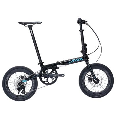 China New JAVA x2 Folding Bicycle Bicyles Disc Brake 16 Inch 9 Speed ​​Small Ultra Light Folding Bike Girls Boys Girls Aluminum Alloy Portable Frame for sale