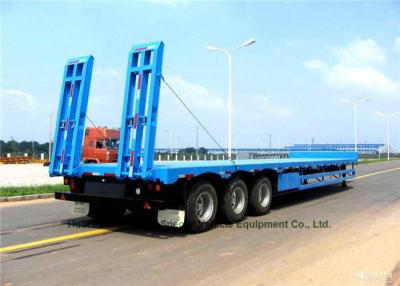 China Triasgooseneck Flatbed Aanhangwagen, Semi Aanhangwagen 12 van Lowboy Speculant 60 Ton Te koop