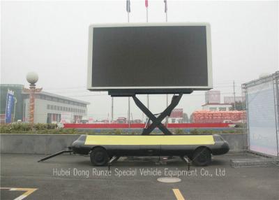 China Mobile Led Display Trailer With Lifting System , High Defination LED Advertising Trailer for sale