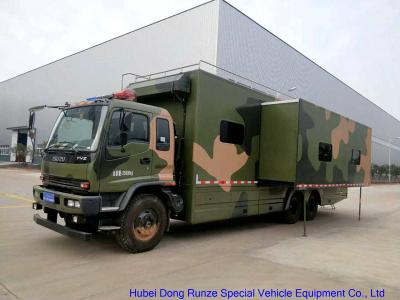 China Vrachtwagen van de camouflage de Mobiele Workshop, de Openluchtcaravan van Isuzu FVZ met Slaapbed Te koop