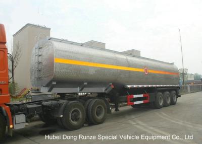 China Liquid Alkali Tanker Trailer With Stainless Steel Polished Tank For Sodium Hydroxide for sale