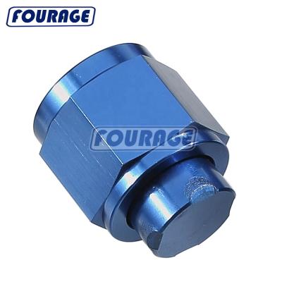 China Automobile Auto Car Anodized Aluminum Alloy 6AN Female 8AN 10 A Rocker Cap Block Off Fitting for sale