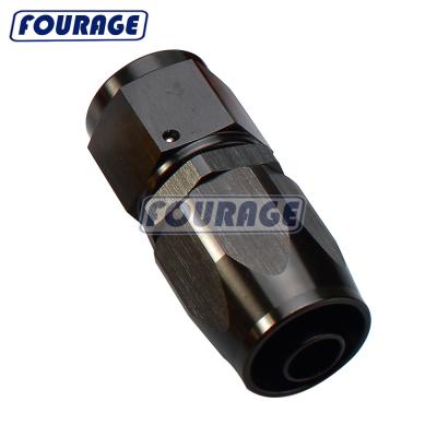 China Oil Gas Fuel Water Liquid Airline Reusable Black Aluminum Car Parts -8 One AN8 3/4-16 Thread Oil Swivel Hose End Fuel Fitting Connector for sale