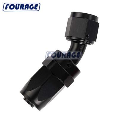 China 30 Degree Elbow Aluminum Automotive Reusable Wrapping Auto Parts One Swivel Hose Female End Push-On Fuel Oil Fitting Connector for sale