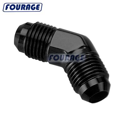 China Automotive Automotive Parts High Flow 45 Degree Elbow Billet Aluminum One Male To One Male Spindle Union Coupling Fitting for sale