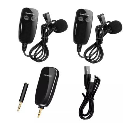 China Best Dual Headset Microphone Wireless Lavalier UHF Wireless Microphone For Android Phone for sale