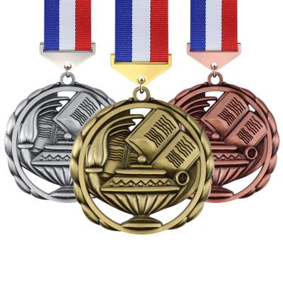 China School Medals Factory Spot Supply From Europe and America LY Hollow Zinc Alloy High Honor Scholastica Custom School Medals for sale