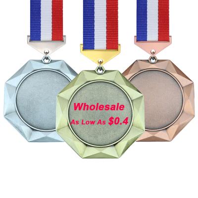 China Europe and America LY medal factory wholesale empty spot supply Manufactural award 3D metal open custom creative gold sports silver bronze medals for sale