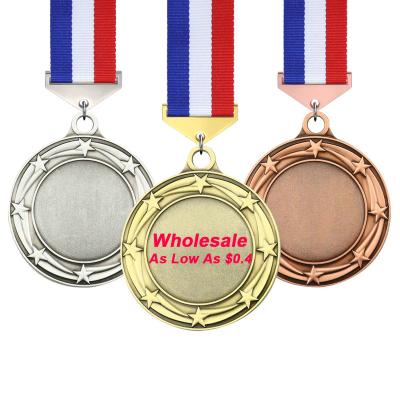 China Wholesale Supply Creative Coronation Stain Factory Medal Europe and America LY White Custom Cast Large Stamping 3D Design Blank Medal With Ribbon for sale