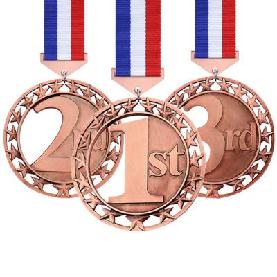 China Europe and America 1st 3D Customized Race Metal Souvenirs Sublimable Place of Honor Sport Medal and Ribbons for sale