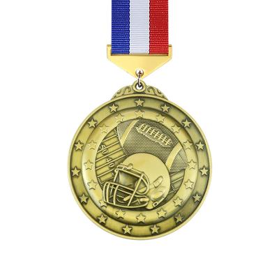 China Honor Europe and America LY 3D Custom Design Gold Metal Sport Medal Soccer Medals for sale