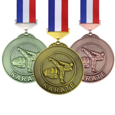 China Custom Karate Medal Factory Supply Gold Bronze Silver Bronze Race Karate Medals LY for sale