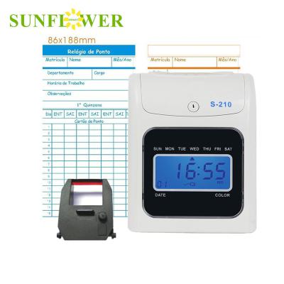 China S210 Electronic Cards Puncher Time Recorder Attendance Machine / SF-210 Time Recorder for sale