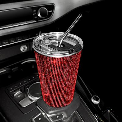 China 2022 Hot Viable Amazon Seller Diamond Water Bottle Bling Cup Rhinestone Shining Stainless Steel Insulated Bottle for sale