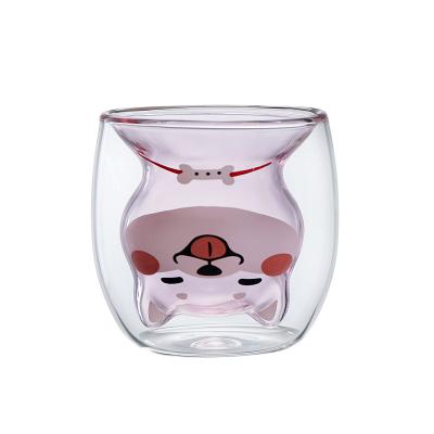 China Wholesale180ml Shiba Inu Double Wall Household Stocked Coffee Mug Shape Cute Milk Cups for sale