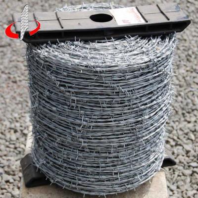 China Grass Border Protection Cheap Galvanized Double Barbed Wire Farm Fence for sale