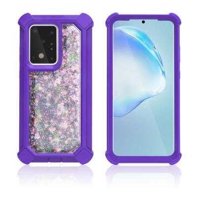 China Anti-Drop 2 Hybrid Combined In 1 Shockproof Quicksand Glitter Phone Case For iPhone 13 Protective Quicksand Case for sale