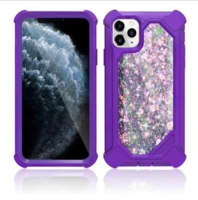 China Luxury Comfortable Glitter Liquid Quicksand Phone Case For iPhone 12 6.1 6.5 6.7 Pro Max Shockproof TPU PC Case for sale