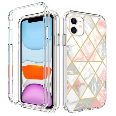 China IMD Comfortable Phone Covers Marble For iPhone 11 Full Coverage 2 Protectors In 1 Phone Case With Custom Design for sale