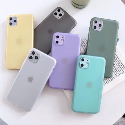 China Anti-Scratch/Shockproof/Slip-proof/Anti-dust Soft Phone Transparent Colorful Emulsion For Iphone 12 11 pro Max Matte TPU Cover Mobile Phone Accessories for sale