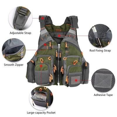 China New Breathable 2 in 1 Outdoor Fishing Vest For Men Waterproof Vest Life Jacket Vest With Removable Float Material Fishing Life Vest for sale