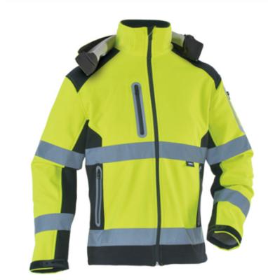 China Orange Softshell Jacket High Visibility Water Proof Reflective Safety Jacket for sale