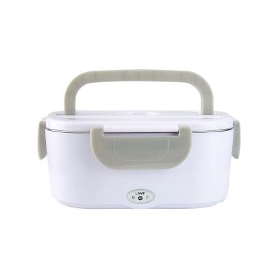 China LULA 53oz Portable Electric Car Food Heater 1.5L 2 Compartments 110V 12V Stainless Steel Lunch Box Warmer for sale