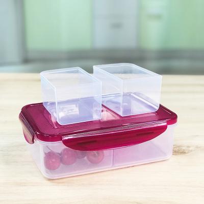 China LULA 3 Compartment Meal Prep Food Container Freshness Storage Bento Box For Lunch for sale