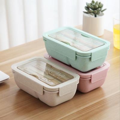 China LULA 850ml Wheat Box Lunch Microwave Lunch Box Picnic Food Fruit Container Storage Box Freshness Preservation for sale