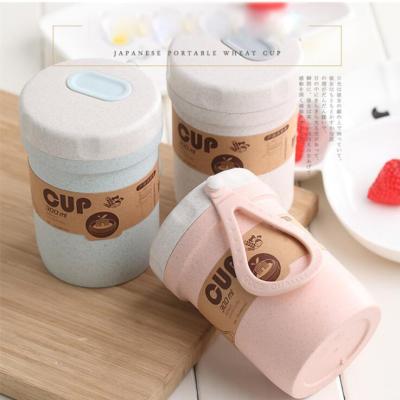 China LULA Manufacturer 300ml Wheat Straw Bottle Water Eco Friendly Travel Coffee Soup Viable Mug for sale