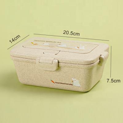 China LULA 950ml BPA Free Wheat Microwavable Straw Japanese Organic Bento Box with Phone Holder for sale