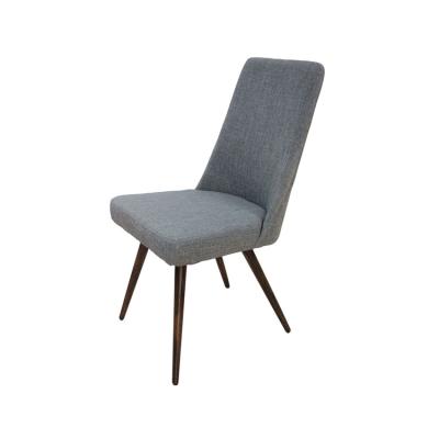 China With Backrest Luxury Upholstered Modern Polyester Woodgrain Cheap Fabric Dining Chair for sale