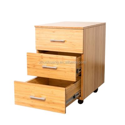 China Convertible Desk Under Desk Used Bamboo 3 Drawers Mobile Pedestal Filing Cabinet for sale