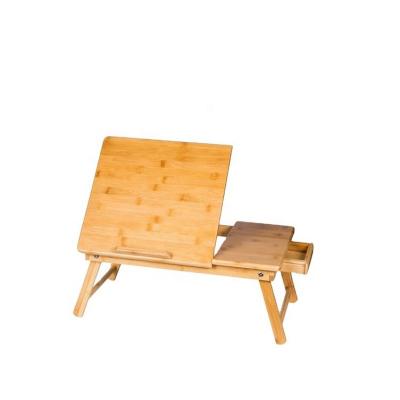 China Adjustable Folding (Height) Portable Adjustable Bed Serving 100% Bamboo Laptop Table Bed Wholesale Computer Desk for sale