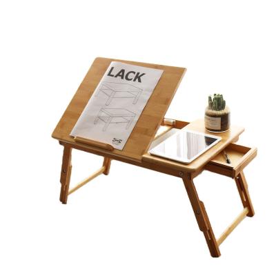 China Eco-friendly (Height) Adjustable Folding Laptop Bed Table Bamboo Wooden Desk For Laptop for sale