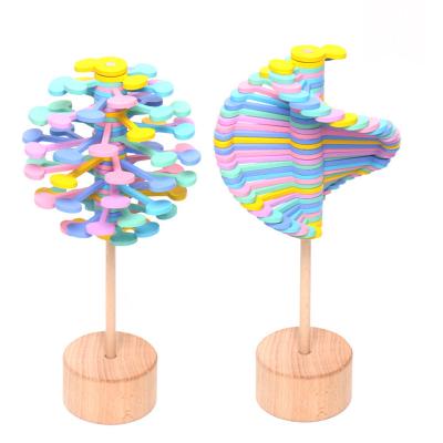 China Wooden Puzzle Toy Wooden Rotating Lollipop MZM.p.15 With Vibrato With The Same Fibonacci Order Ornaments Creative Decompression Toy Top for sale