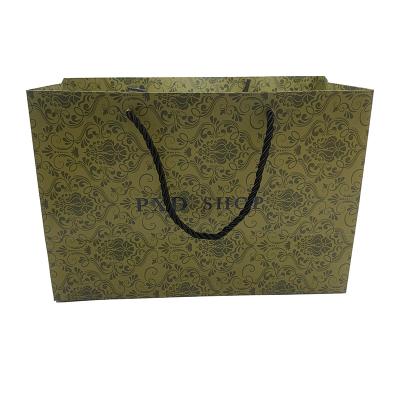 China Recyclable Custom Wholesale Jewelry Gift Craft Shopping Packaging Cotton Handle Packaging Kraft Paper Bag for sale