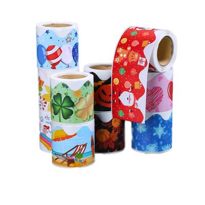 China Custom Christmas Atmosphere Decoration Waterproof Sticker Roll Stickers Waterproof Adhesive Window Stickers for sale