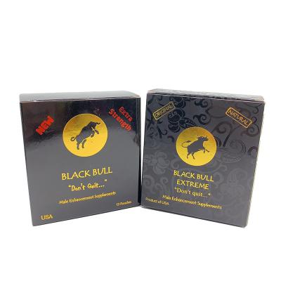 China Recycled Materials Customized Extreme Taurus 22g 15ml Honey Liquid Small Sachet Plastic Bag Black Black Spout Pouch Bag With Paper Box Packing for sale