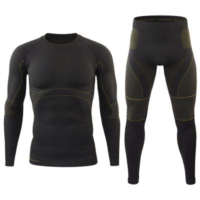 China Breathable Winter Solid Color Windproof Seamless Underwear Set Tight Fit Thermal Underwear for sale