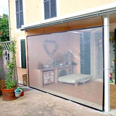 China PVC 30 MIL Clear PVC Vinyl Tarpaulin Glass Patio Panels Fire Retardant for sale