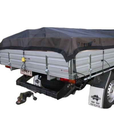 China Memory 7' x 20' Asphalt Tarp 18 oz Vinyl Coated Polyester Mesh Tarp For Dump Truck System for sale