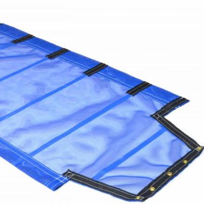 China Abrasion-Resistant Black PVC Coated Polyester Fabric Mesh Tarpaulin Net Tarpaulin For Cargo Protection for sale