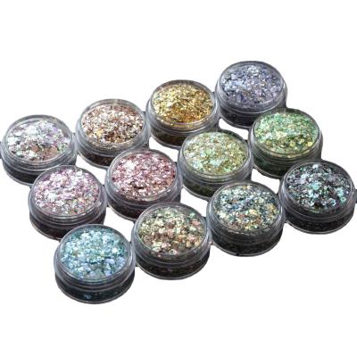 China Hot Sale Luxury Glitter Nail Art Glitter Flakes Holographic Laser Powder for sale