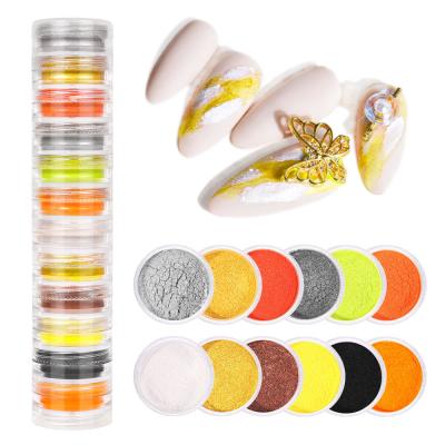 China Nail Art Beauty Brilliant Night Effect Powder Nail Pigment Luminous Shiny Set for sale