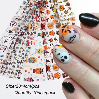 China Easy Apply 2022 Cute Nail Art Decals Bundle Custom Cute Foil Transfer Sticker Halloween Nail Art Decals for sale